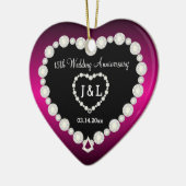 DIY Wedding Jubileum in Fuchsia & Faux Diamonds Keramisch Ornament (Links)