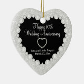 DIY Wedding Jubileum in White Faux Glitter Keramisch Ornament (Rechts)