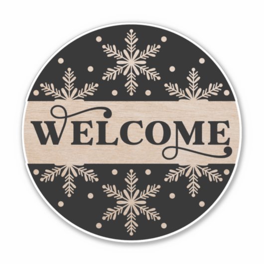 DIY Welcome Snowflake Sign Sticker (Voorkant)