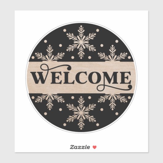 DIY Welcome Snowflake Sign Sticker (Vel)