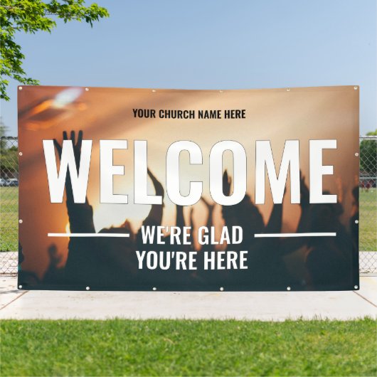 DIY Welkom Kerk Outdoor Banner (Buitenkant)