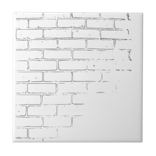 DIY White Brick Wall om Graffiti te schrijven Tegeltje (Voorkant)