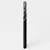 DIY White Monogram Circle Diagonale lijnen, grijs/ iPhone Hoesje (Linkerkant)