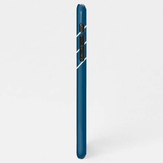 DIY White Monogram Circular Lines Ocean Blue & Bla iPhone Hoesje (Linkerkant)