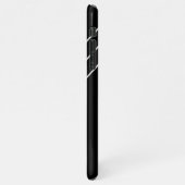 DIY White Monogram in Cirkel, diagonaal lijnen zwa iPhone Hoesje (Linkerkant)