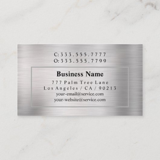 DIY Wit/Blauw Monogram Naam, Royal Paarse & Zilver Visitekaartje (Achterkant)