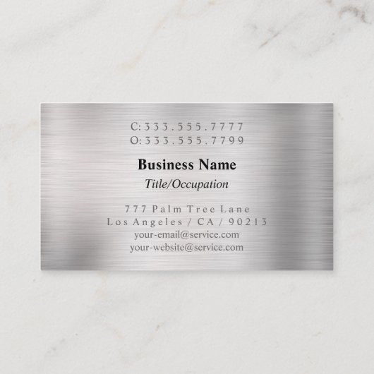 DIY wit & grijs monogram & naam, zwart & zilver Visitekaartje (Achterkant)