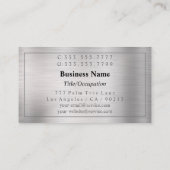 DIY Wit Monogram & Naam, Rand, Zwart & Zilver Visitekaartje (Achterkant)