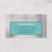 DIY Wit/Zwart Monogram, Naam, Zwart Zilver Blauwgr Visitekaartje (Achterkant)