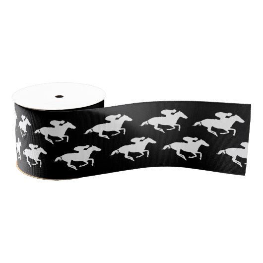 DIY Witte Race Paarden op elke kleur Grosgrain Lint (Spoel)