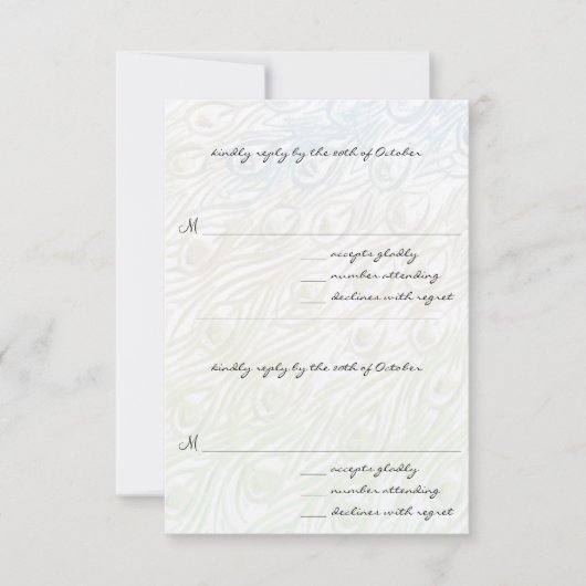 DIY You Cut & Score Peacock Feather Wedding RSVP (Voorkant)