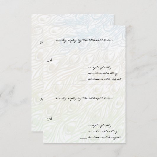 DIY You Cut & Score Peacock Feather Wedding RSVP (Voorkant / Achterkant)