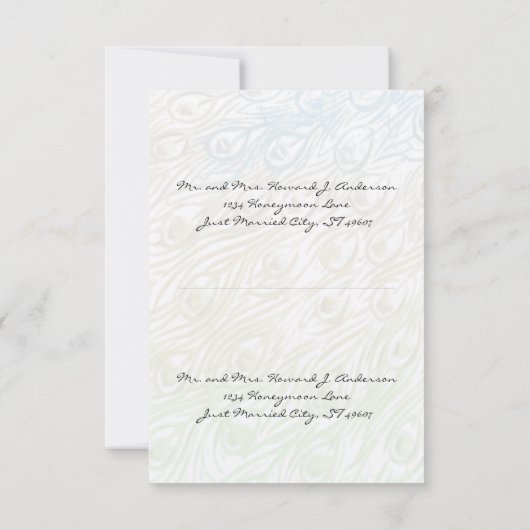 DIY You Cut & Score Peacock Feather Wedding RSVP (Achterkant)