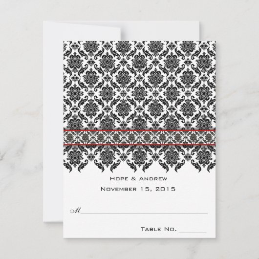 DIY You Score and Fold Tent Wedding Place Cards Kaart (Achterkant)