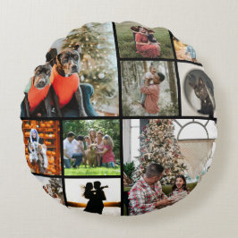 DIY YOUR | FAMILY Two Sided Family 10 Pictures Rond Kussen