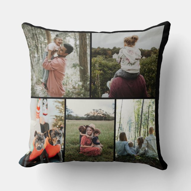 DIY YOUR | FAMILY Two Sided Family 5 Pictures  Kussen (Voorkant)