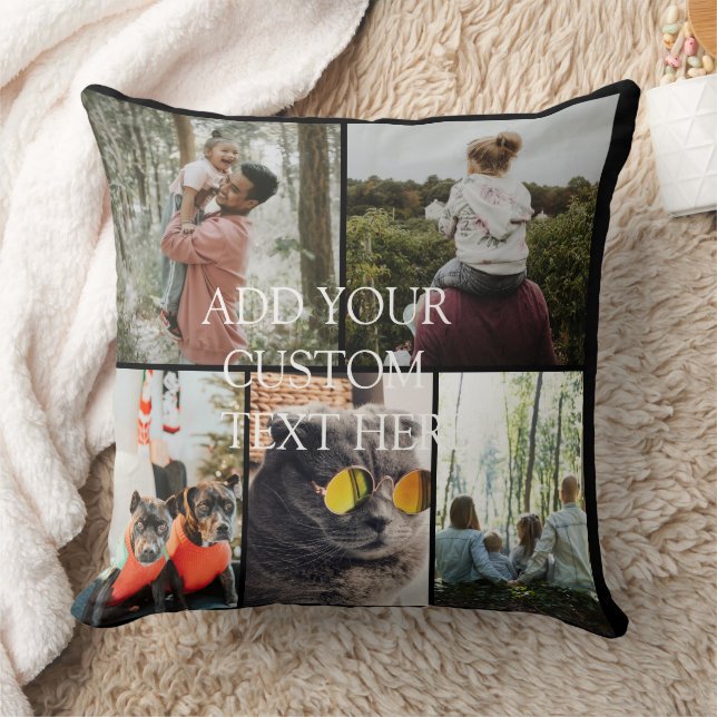 DIY YOUR | FAMILY Two Sided Family 5 Pictures  Kussen (Deken)