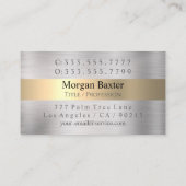 DIY Your Logo Yel Gold Borhed Silver Blk. Stripes Visitekaartje (Achterkant)