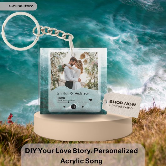 DIY Your Love Story: gepersonaliseerde acrylmuziek Sleutelhanger
