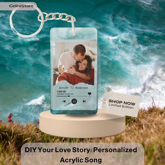 DIY Your Love Story: gepersonaliseerde acrylmuziek Sleutelhanger