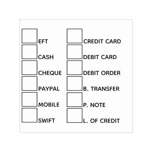 DIY Zakelijke bankoverschrijving betaalmethoden 12 Zelfinktende Stempel (Design)