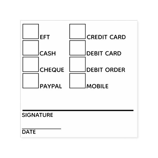 DIY Zakelijke bankoverschrijving betaalmethoden 8 Zelfinktende Stempel (Design)