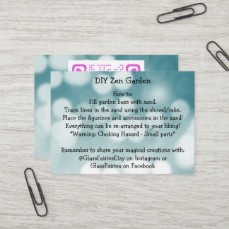 DIY Zen Garden GlassFairies Visitekaartje