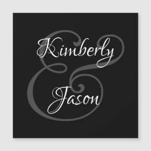 DIY Zijn & Haar Script Namen, Wit & Grijs op Zwart