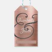 DIY Zijn/Haar scriptnamen, Wh/Grijs, Roze Gouden M Cadeaulabel (Voorkant)