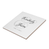 DIY Zijne & haar Script Names, Black & Grey Wedden Tegeltje (Zijkant)