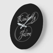 DIY Zijne & haar scriptnamen, wit & grijs op zwart Grote Klok (Hoek)