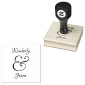 DIY Zijne & haar scriptnamen, wit & grijs op zwart Rubberstempel (Gestempeld)