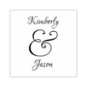 DIY Zijne & haar scriptnamen, wit & grijs op zwart Rubberstempel (Afrduk)