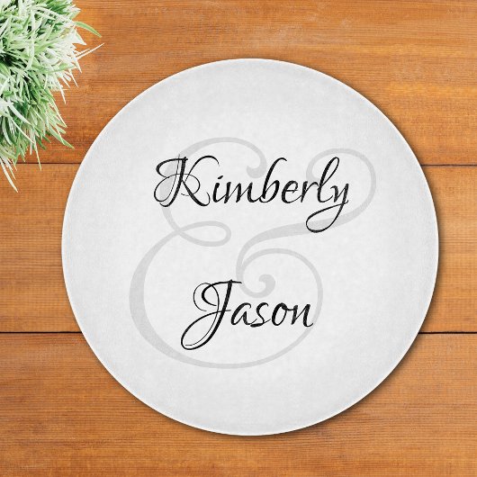 DIY Zijne & haar scriptnamen, zwart & grijs Snijplank