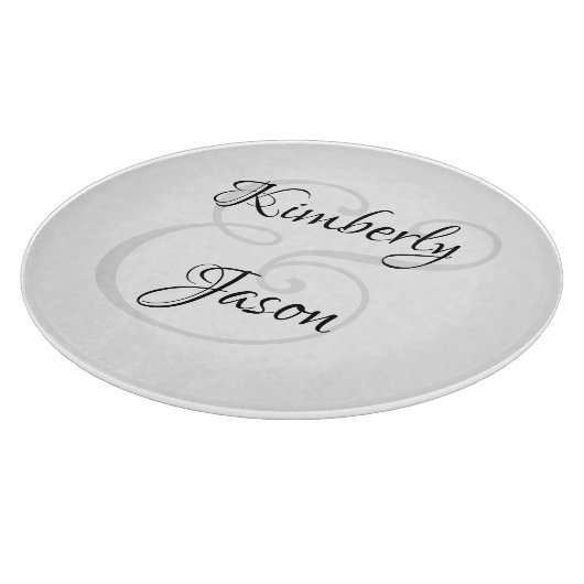 DIY Zijne & haar scriptnamen, zwart & grijs Snijplank (Hoek)