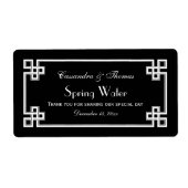 DIY Zwart Wit Grieks Sleutel Lijst H Waterflesje L Etiket (Voorkant)