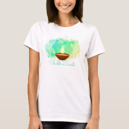 Diya Diwali Green Waterverf T-shirt