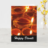 diya diwali - kaarsen kaart (Gele Bloem)