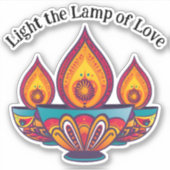 Diya lamp: Licht de Lamp van Liefde Sticker (Voorkant)