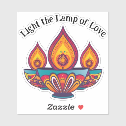 Diya lamp: Licht de Lamp van Liefde Sticker (Vel)