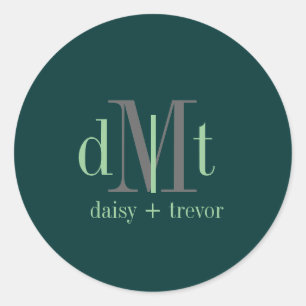DIYcolours Hunter Green+Graphite+Mint Monogram Ronde Sticker