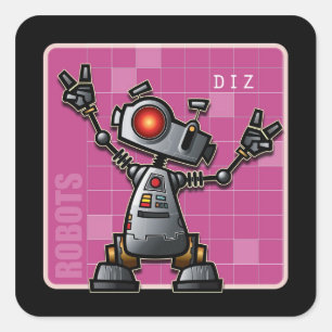 Diz the Robot Vierkante Sticker