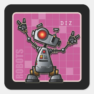 Diz the Robot Vierkante Sticker