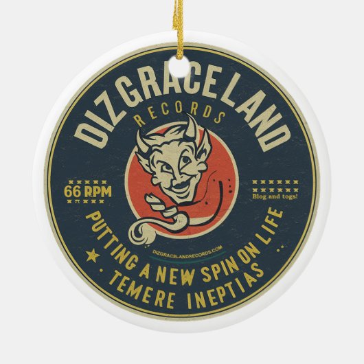 Dizgraceland Records Keramisch Ornament (Achterkant)