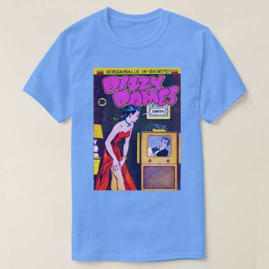 Dizzy Dames Comics retro art esthetiek T-shirt (Design voorkant)