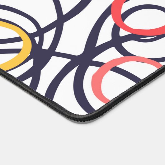 Dizzy Doodle Circles op wit Bureaumat (Hoek)