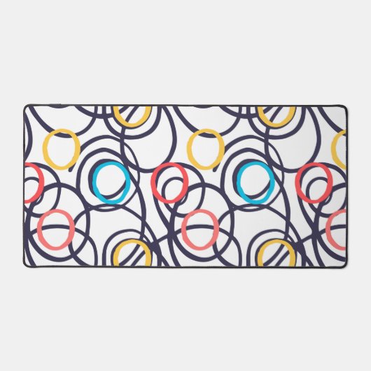 Dizzy Doodle Circles op wit Bureaumat (Voorkant)