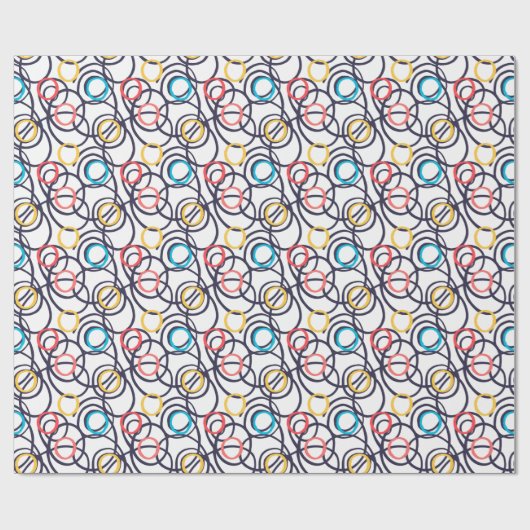Dizzy Doodle Circles op wit Cadeaupapier (Vlak)