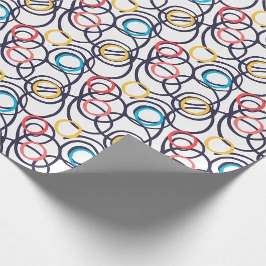 Dizzy Doodle Circles op wit Cadeaupapier (Hoek)