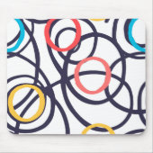 Dizzy Doodle Circles op wit Muismat (Voorkant)